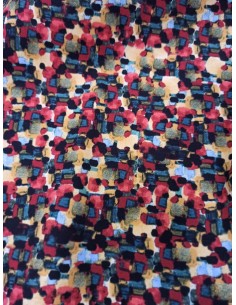 Raso di cotone elasticizzato fantasia mosaico