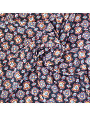 Taglio Crepe De Chine in Seta Geometrica