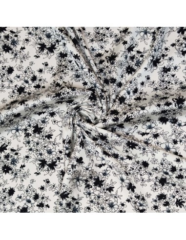 Rasetto poliestere floreale bianco e...