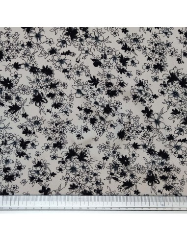 Rasetto poliestere floreale bianco e...