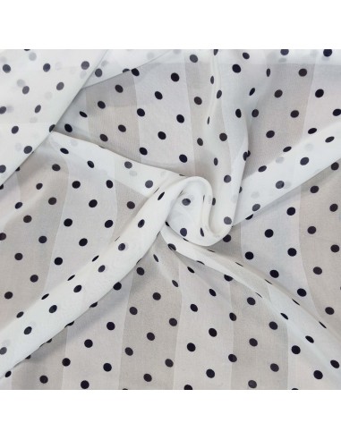 Chiffon a pois bianco e nero Enrico...