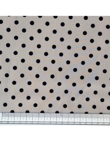 Crepe de chine a pois bianco e nero