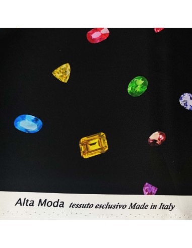 Raso in Seta Elasticizzato Pietre...